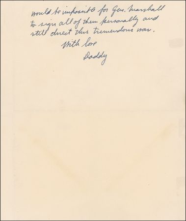Lot #375 George C. Marshall: ?SHOULD BE KEPT A SECRET?: The original exemplar used to create the autopen matrix of GEORGE C. MARSHALL - Image 2