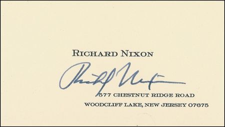 Lot #89. Richard Nixon Business Card