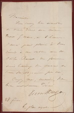 Lot #504 Victor Hugo Handwritten Letter Signed - Image 2