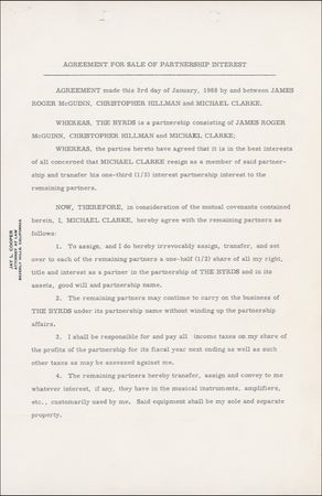 Lot #670 The Byrds: TURN TURN TURN: Michael Clarke agrees to leave The Byrds “in the best interests of all concerned” - Image 2