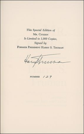 Lot #129 Harry S. Truman Book - Image 1