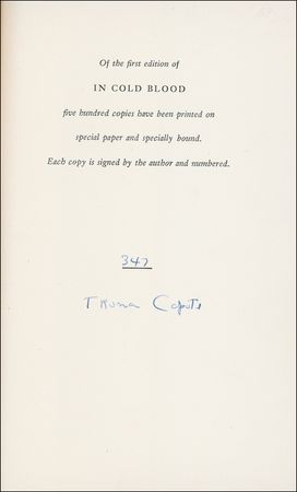 Lot #481 Truman Capote: His chilling classic - Image 1