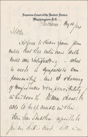 Lot #305 Supreme Court: Brandeis, Louis D. Handwritten Letter Signed - Image 1