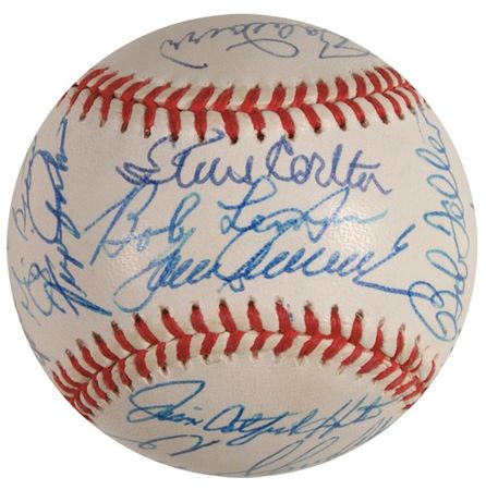 Lot #1251 Baseball Hall of Famers Baseball - Image 1