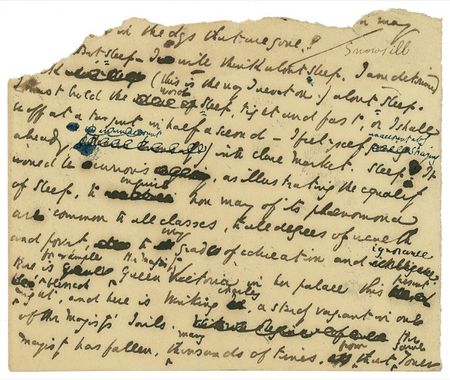 Lot #490. Charles Dickens: INSOMNIAC: Original DICKENS manuscript fragment from &ldquo;Lying Awake&rdquo;