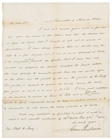 Lot #5 James Buchanan: “GREAT CONFIDENCE IN THE