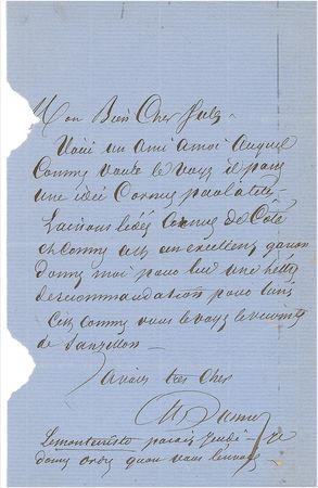 Lot #492 Alexander Dumas (père) Handwritten Letter Signed - Image 1