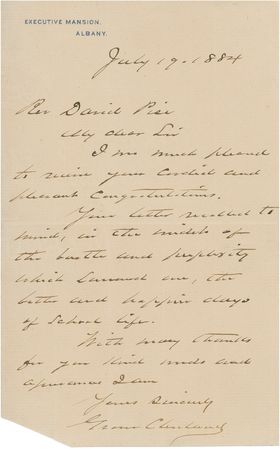 Lot #19 Grover Cleveland: “The better and happier