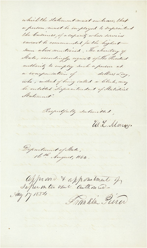 Lot 175 Franklin Pierce: Pierce complies with a congressional resolution appointing a new clerk