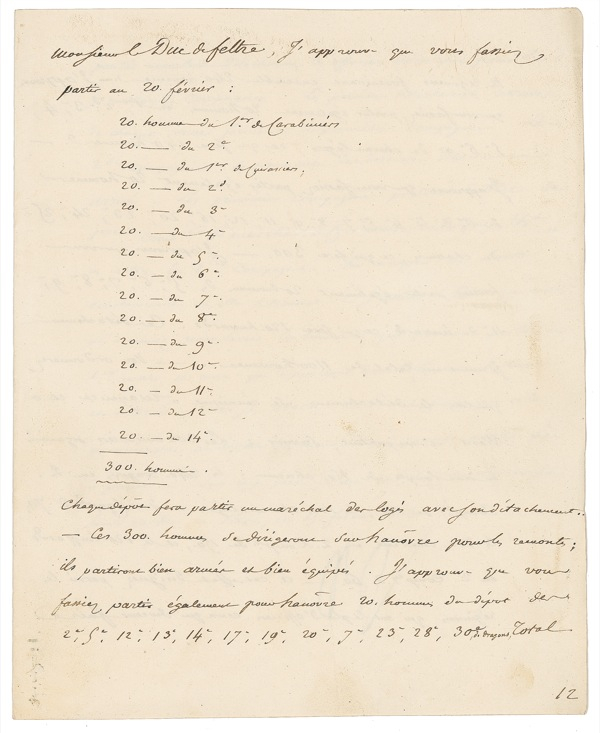 Lot 392 Napoleon: Dispatching troops to Germany just months after the retreat from Russia