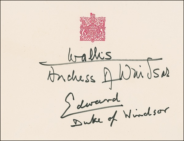 Lot 463 Duke and Duchess of Windsor Signature