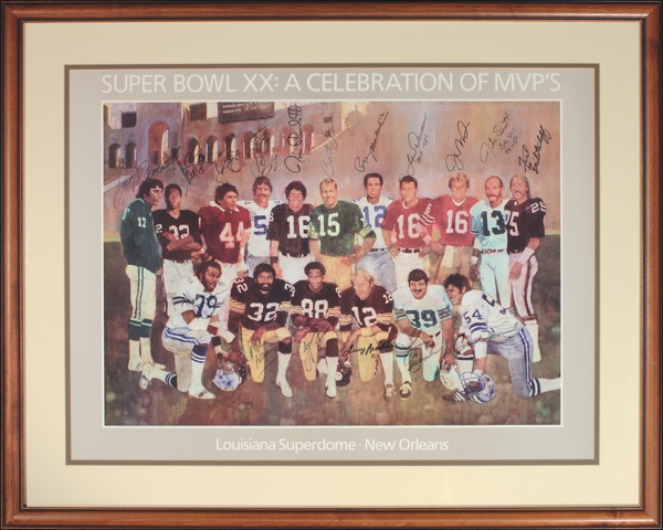 Lot 1690 Super Bowl MVPs Lithograph