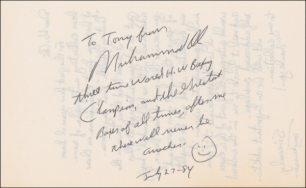 Lot 1306 Muhammad Ali Signed Quote