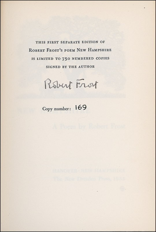 Lot 609 Robert Frost Book