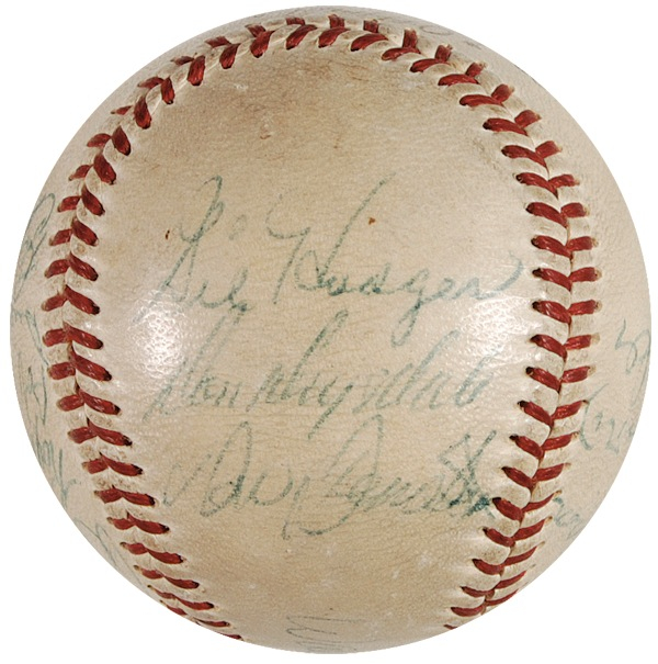 Lot 1394 Brooklyn Dodgers: ‘56 Dodgers team ball including Robinson, Campanella, Drysdayle, and Hodges