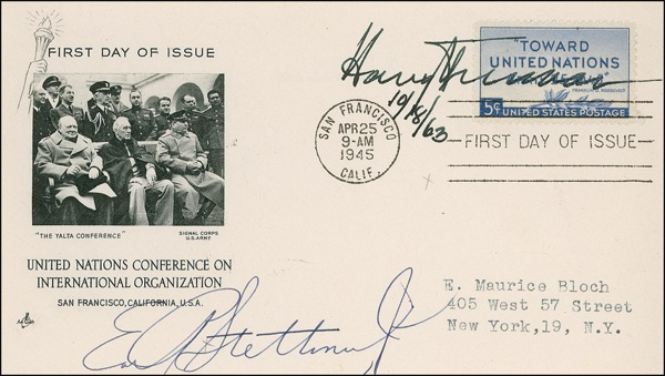Lot 225 Harry S. Truman First Day Cover