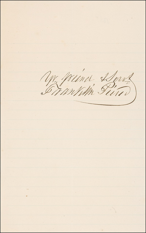 Lot 173 Franklin Pierce Signature