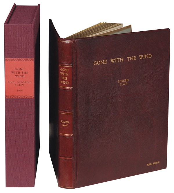 Lot 1072 Gone with the Wind: David O. Selznick: SCARLETT FEVER: SELZNICK warmly inscribes a deluxe GWTW script to financial backer and future rental-car mogul John Hertz