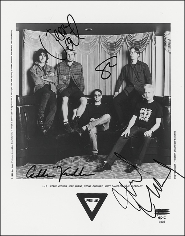 Lot 868 Pearl Jam Signed Photograph