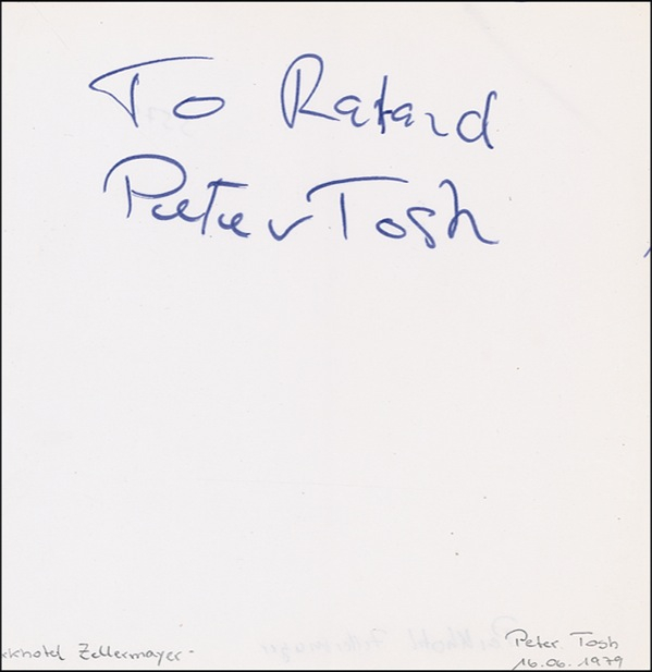 Lot 921 Peter Tosh Signature