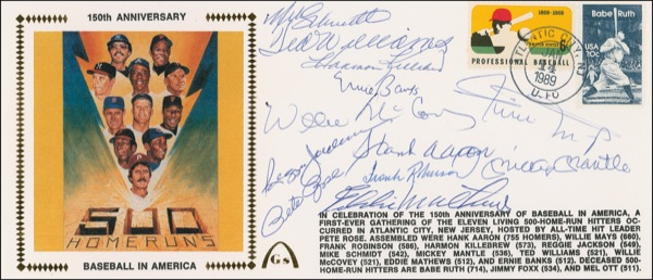 Lot 1316 Baseball: 500 Home Run Club Commemorative Cover