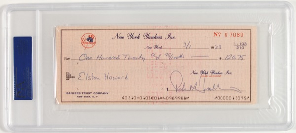 Lot 1511 Elston Howard Check
