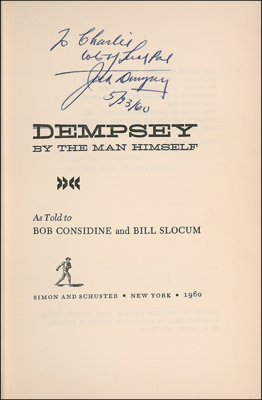 Lot 1436 Jack Dempsey Book