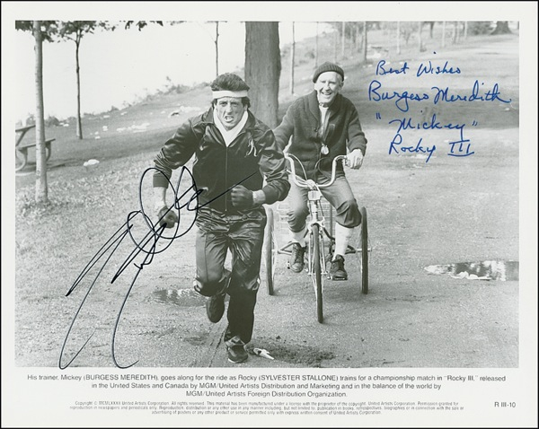 Lot 1229 Sylvester Stallone and Burgess Meredith Signed Photograph