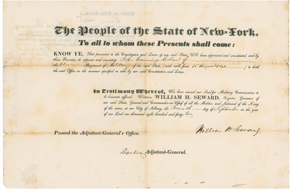 Lot 416 William H. Seward Signed Document