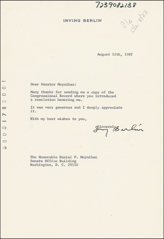 Lot 740 Irving Berlin: From a songwriter to a law writer