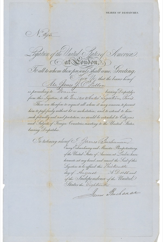 Lot 10 James Buchanan Signed Document