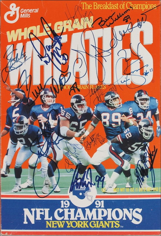 Lot 1600 NY Giants Cereal Box