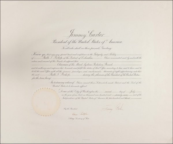 Lot 27 Jimmy Carter Signed Document
