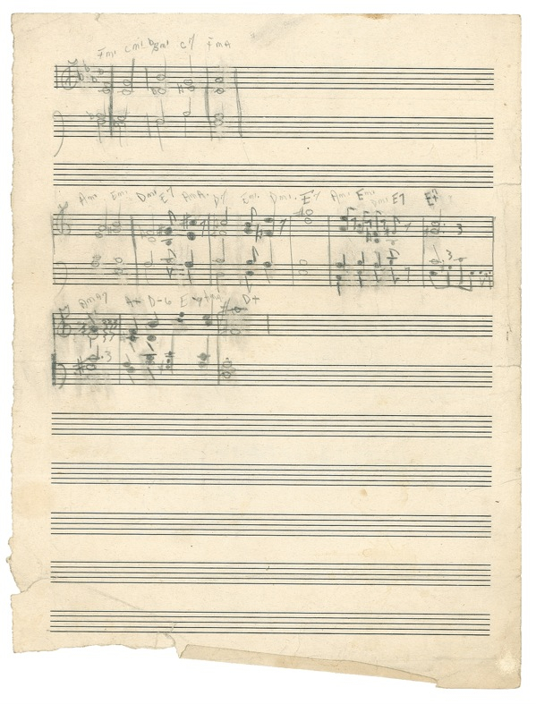Lot 773 John Coltrane: Original Coltrane manuscript