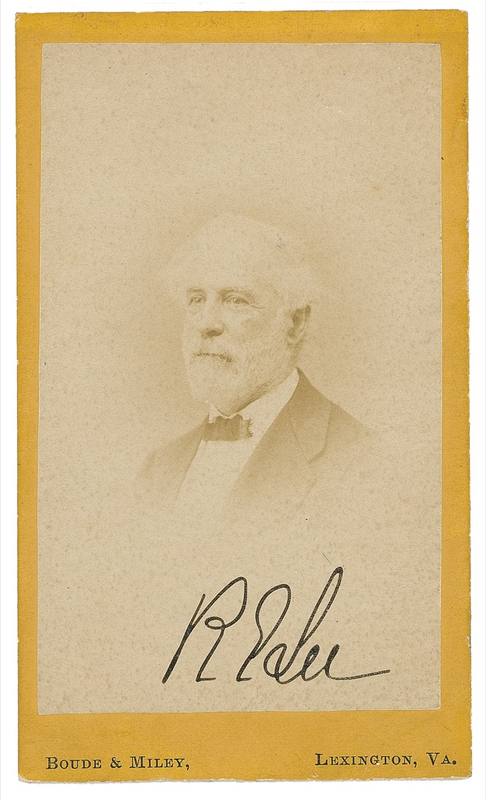 Lot 498 Robert E. Lee: Superb Lee signed carte-de-visite