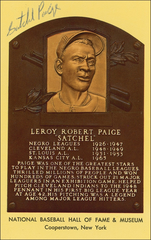 Lot 1343 Baseball Hall of Fame Plaque: Satchel Paige Hall Of Fame Card