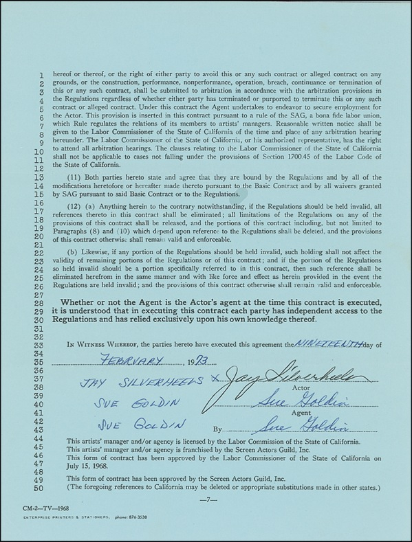 Lot 1222 Jay Silverheels Signed Document
