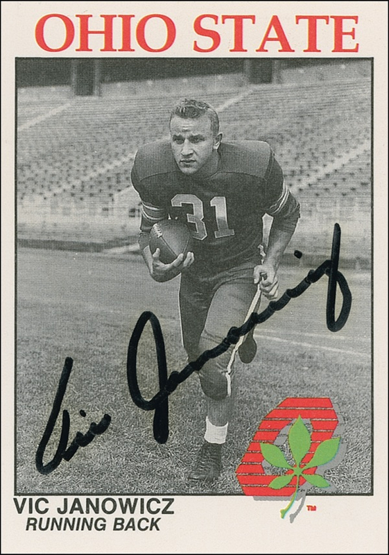 Lot 1522 Vic Janowicz Football Card