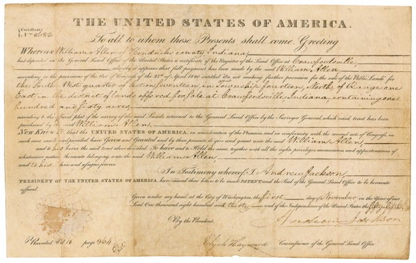 Lot 126 Andrew Jackson Signed Document
