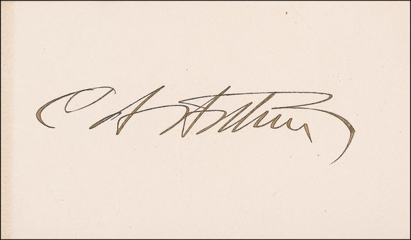 Lot 8 Chester A. Arthur Signature