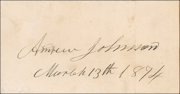 Lot 132 Andrew Johnson Signature