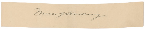 Lot 100 Warren G. Harding Signature