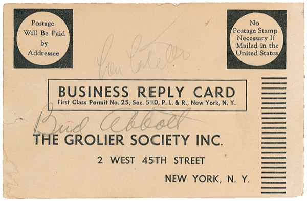Lot 949 Abbott and Costello Signature