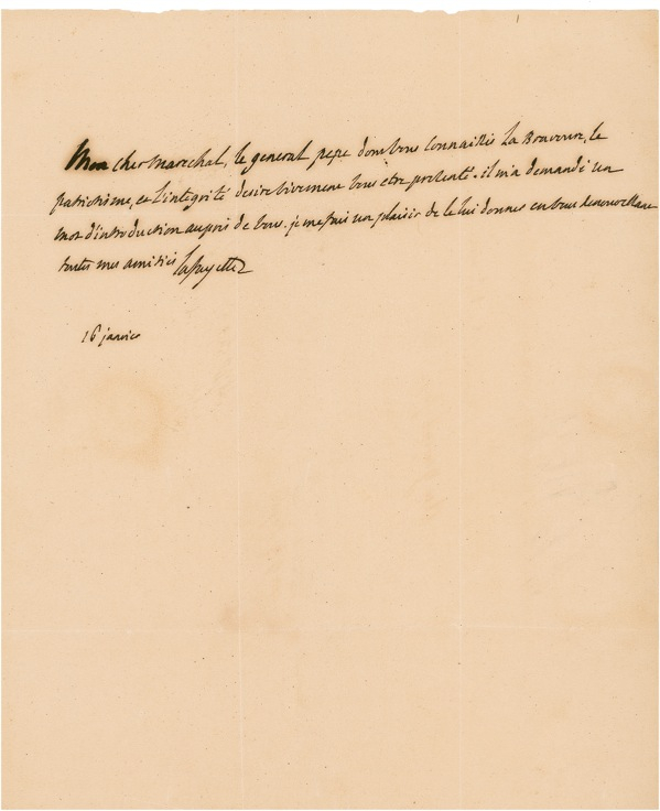 Lot 494 Marquis de Lafayette Handwritten Letter Signed