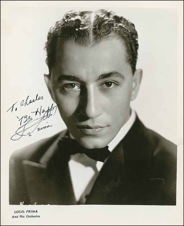Lot 881 Louis Prima Signed Photograph