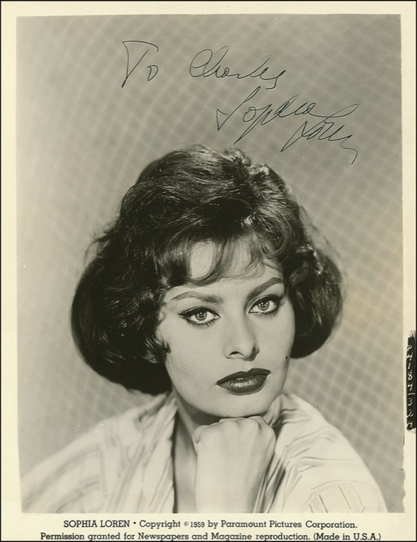 Lot 1138 Sophia Loren Signed Photograph