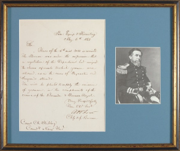 Lot 481 Andrew H. Foote: Writing on naval personnel issues in the month before his death