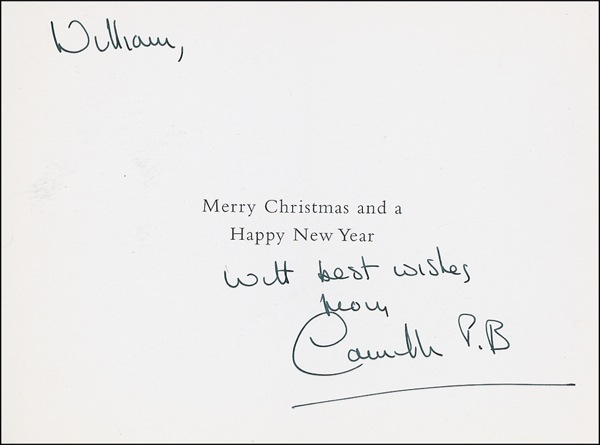 Lot 400 Camilla Parker Bowles Christmas Card