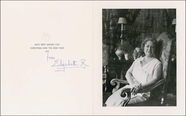 Lot 309 Elizabeth (Queen Mother): Christmas greetings to one of her most trusted servants