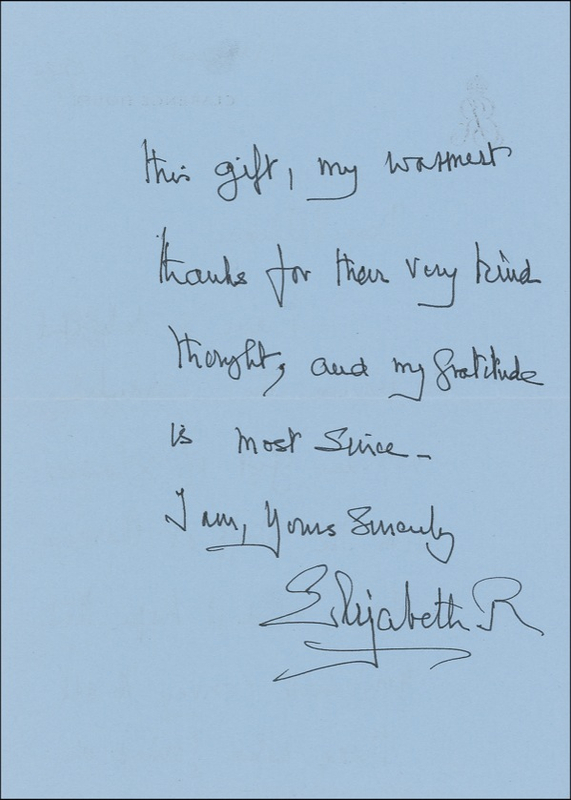 Lot 310 Elizabeth (Queen Mother): Turning 90: ?I am delighted to receive the wonderful birthday gift of glasses?